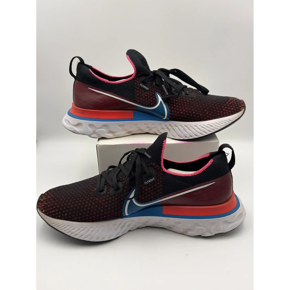 Nike React Infinity Run Flyknit Mens 12 Black University Red CD4371-005